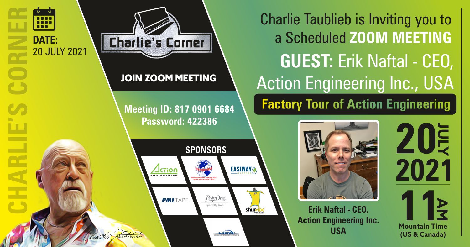 Charlie Taublieb, Charlie Corner - Guest: Erik Naftal, CEO, Action Engineering Inc., USA.