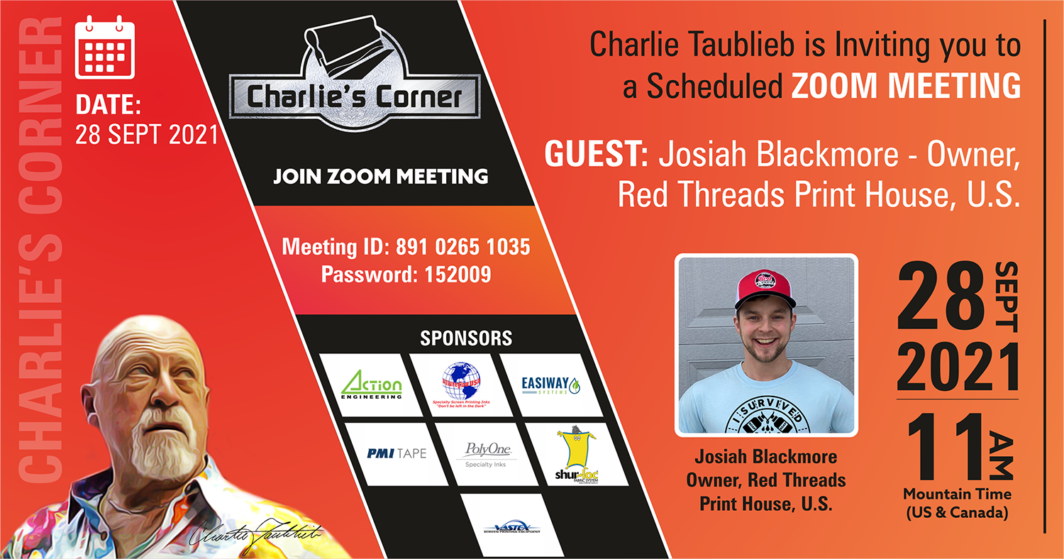 Charlie's Corner - Guest: Josiah Blackmore - Owner, Red Threads Print House, U.S.