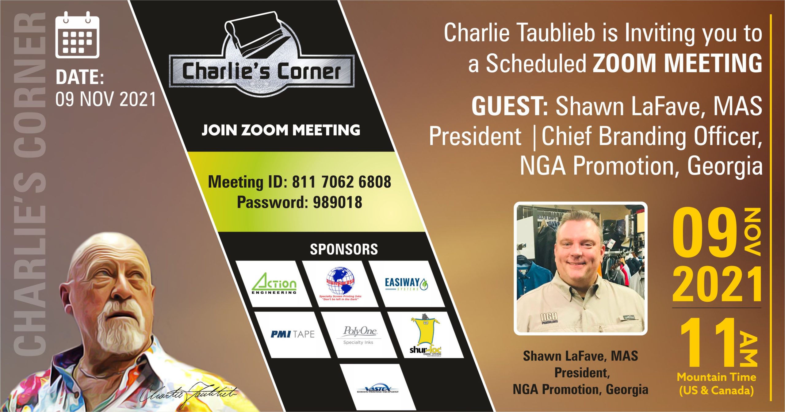 Charlie's Corner - GUEST: Shawn LaFave, MAS - President | Chief Branding Officer, NGA Promotion, Georgia