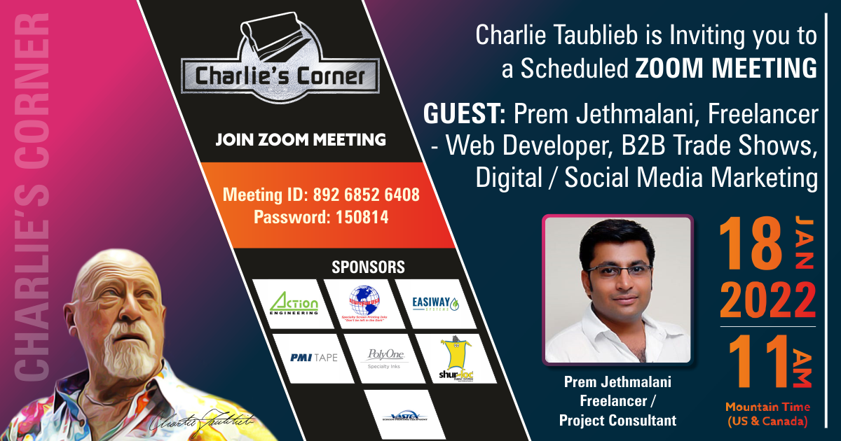 Charlie Taublieb, Charlie's Corner - Guest Prem Jethmalani - FOUNDER - DIRECTOR - Maya Creations